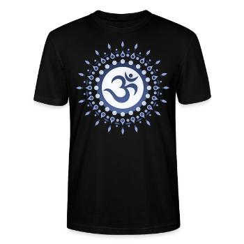 Om Sonne Mandala Spirituelles Yoga Mantra Symbol - Stanley/Stella Unisex Bio-T-Shirt CRAFTER - Schwarz - Vorne - Alina (178cm) & Michal (187cm)