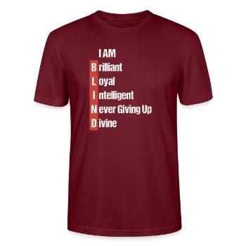 Blind - Stanley/Stella CRAFTER Unisex Organic T-Shirt - burgundy - Front - Alina (178cm) & Michal (187cm)