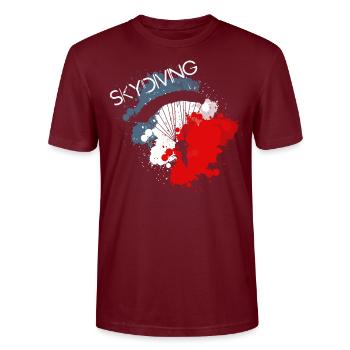 saut en parachute - T-shirt bio CRAFTER Stanley Stella Unisexe - bordeaux - Devant - Alina (178cm) & Michal (187cm)