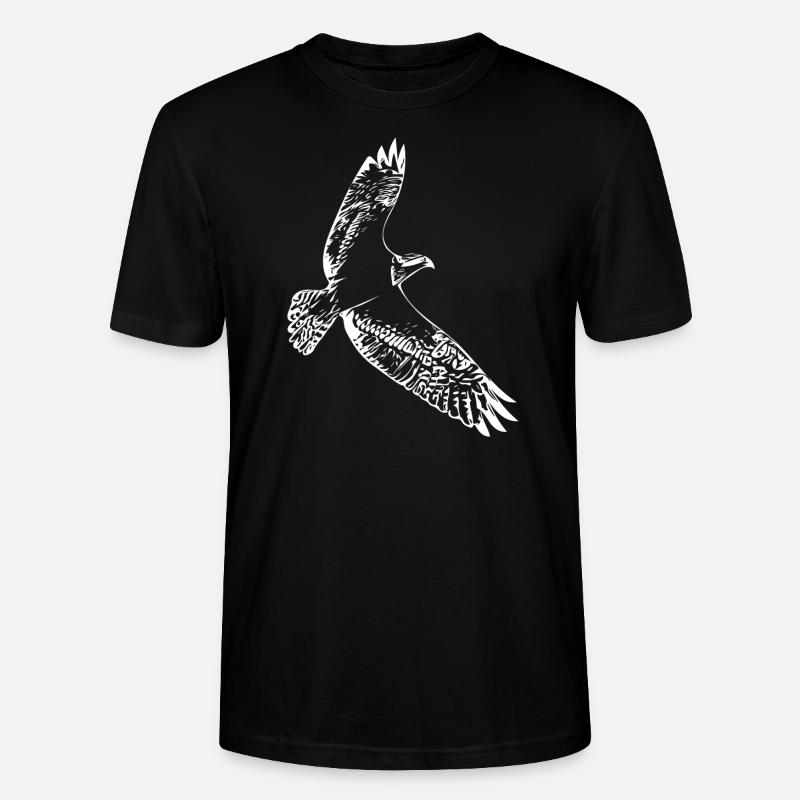 Falke im Flug - Stanley/Stella Unisex Bio-T-Shirt CRAFTER - Schwarz