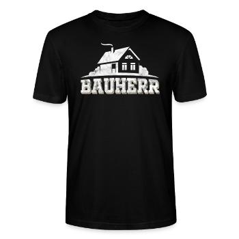 Bauherr Hausbau Bauleiter - Stanley/Stella Unisex Bio-T-Shirt CRAFTER - Schwarz - Vorne - Alina (178cm) & Michal (187cm)