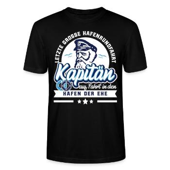 Junggesellenabschied Team Kapitän - Stanley/Stella Unisex Bio-T-Shirt CRAFTER - Schwarz - Vorne - Alina (178cm) & Michal (187cm)