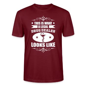 Apotheker Medikamente Medizin - Stanley/Stella Unisex Bio-T-Shirt CRAFTER - Burgunderrot - Vorne - Alina (178cm) & Michal (187cm)