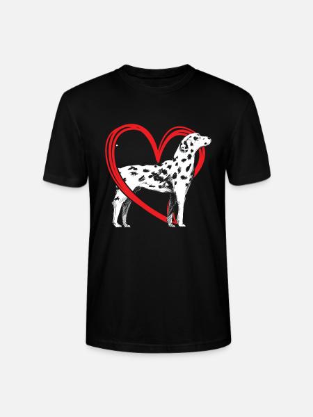Dalmatian heart - Stanley/Stella CRAFTER Unisex Organic T-Shirt - black
