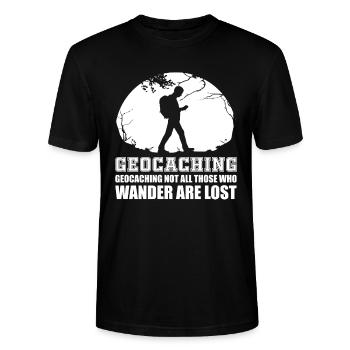 Geocaching - Stanley/Stella Unisex Bio-T-Shirt CRAFTER - Schwarz - Vorne - Alina (178cm) & Michal (187cm)