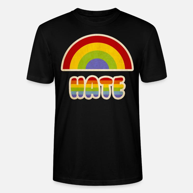 Rainbow hate parody - Stanley/Stella CRAFTER Unisex Organic T-Shirt - black