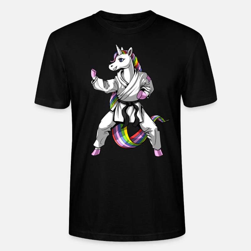 Einhorn Mädchen Karate - Stanley/Stella Unisex Bio-T-Shirt CRAFTER - Schwarz