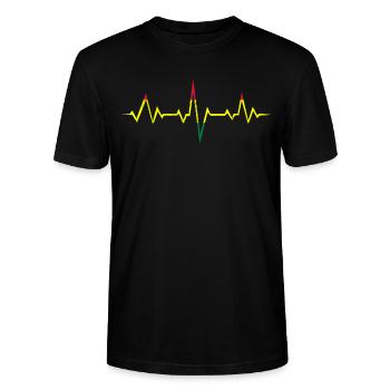 Musique Reggae Rastafari Jamaica - T-shirt bio CRAFTER Stanley Stella Unisexe - noir - Devant - Alina (178cm) & Michal (187cm)