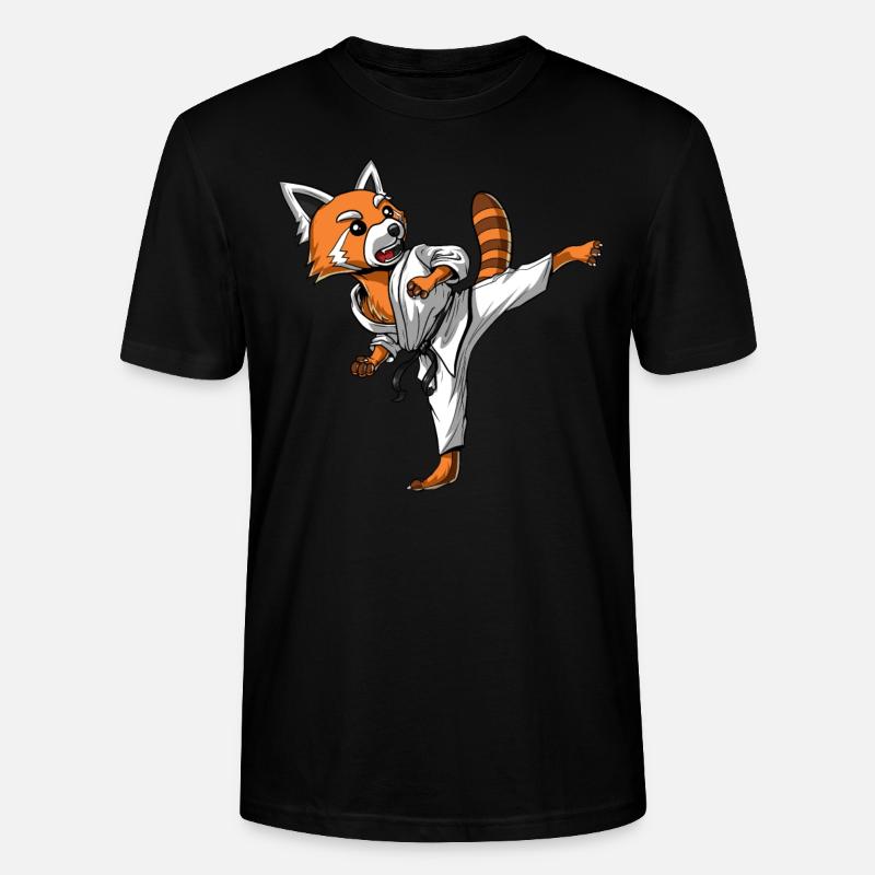 Red Panda Bear Karate Ninja - Stanley/Stella CRAFTER Unisex Organic T-Shirt - black