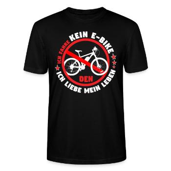 E-Bike Anti EBike - Stanley/Stella Unisex Bio-T-Shirt CRAFTER - Schwarz - Vorne - Alina (178cm) & Michal (187cm)