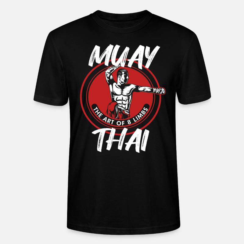 Muay Thai Kämpfer Geschenk - Stanley/Stella Unisex Bio-T-Shirt CRAFTER - Schwarz