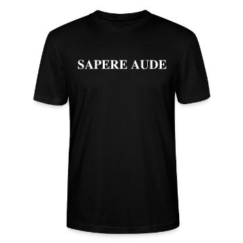 Sapere Aude Philosoph Immanuel Kant Lehrer Buch - Stanley/Stella Unisex Bio-T-Shirt CRAFTER - Schwarz - Vorne - Alina (178cm) & Michal (187cm)