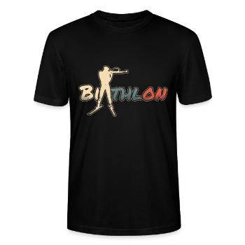 Biathlon - Stanley/Stella Unisex Bio-T-Shirt CRAFTER - Schwarz - Vorne - Alina (178cm) & Michal (187cm)
