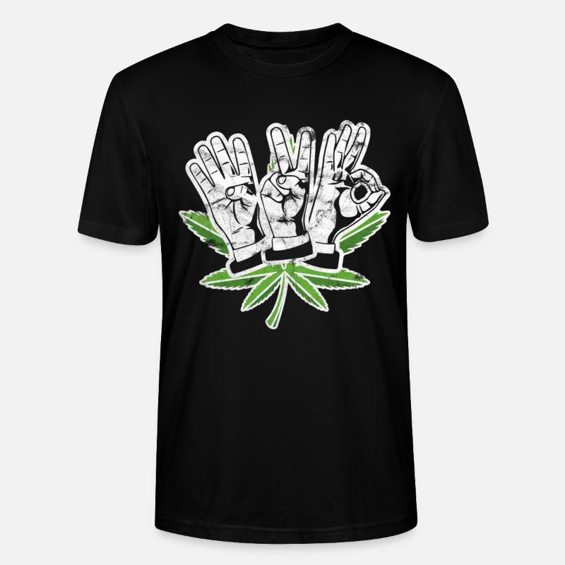 420 Hanfpflanze - Stanley/Stella Unisex Bio-T-Shirt CRAFTER - Schwarz