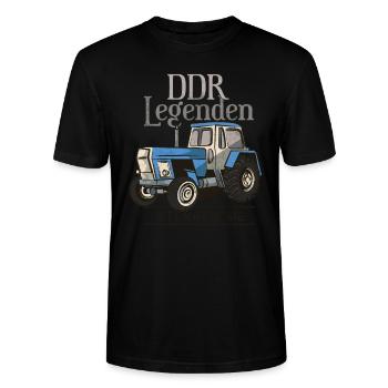 Fortschritt Traktor Landwirt Traktor Retro - Stanley/Stella Unisex Bio-T-Shirt CRAFTER - Schwarz - Vorne - Alina (178cm) & Michal (187cm)