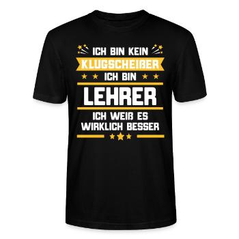 Lehrer - Stanley/Stella Unisex Bio-T-Shirt CRAFTER - Schwarz - Vorne - Alina (178cm) & Michal (187cm)