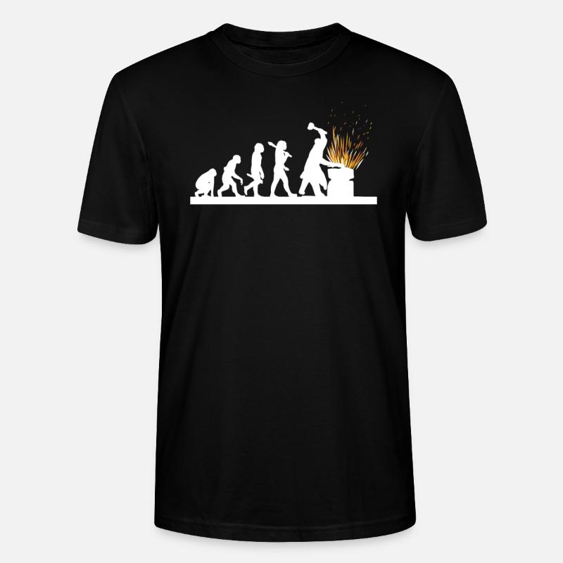 Evolution of the blacksmith - Stanley/Stella CRAFTER Unisex Organic T-Shirt - black