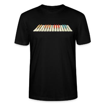 Klavier - Stanley/Stella Unisex Bio-T-Shirt CRAFTER - Schwarz - Vorne - Alina (178cm) & Michal (187cm)