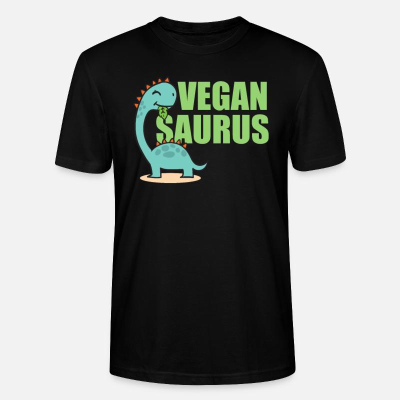 Vegan Saurus - Stanley/Stella Unisex Bio-T-Shirt CRAFTER - Schwarz