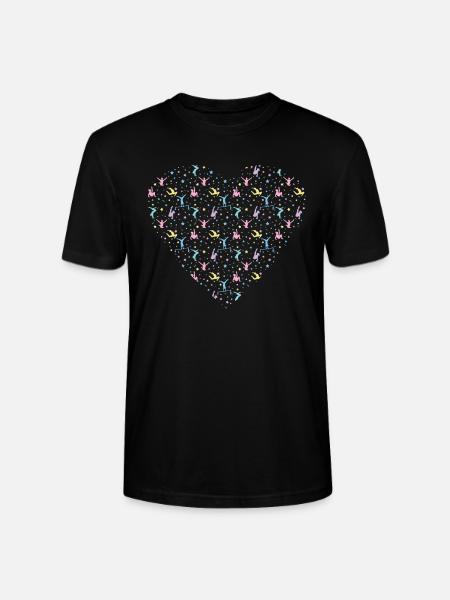 Women's Gymnastics Silhouette Heart - Stanley/Stella CRAFTER Unisex Organic T-Shirt - black
