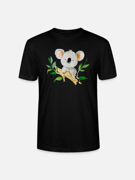Koala bear eats bamboo koala bear sits on tree - Stanley/Stella CRAFTER Unisex Organic T-Shirt - black