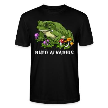 Bufo Alvarius Kröte - Stanley/Stella Unisex Bio-T-Shirt CRAFTER - Schwarz - Vorne - Alina (178cm) & Michal (187cm)
