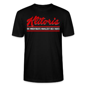 Klitoris witziges und versautes Geschenk - Stanley/Stella Unisex Bio-T-Shirt CRAFTER - Schwarz - Vorne - Alina (178cm) & Michal (187cm)