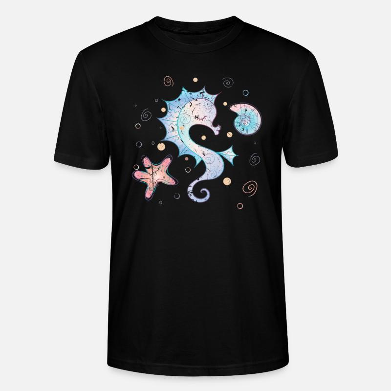 Seepferdchen - Stanley/Stella Unisex Bio-T-Shirt CRAFTER - Schwarz