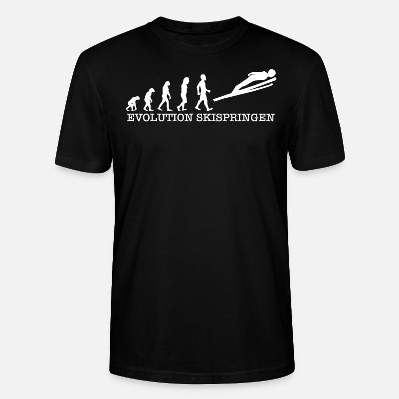 Evolution Skispringen T-Shirt Geschenk Skispringer - Stanley/Stella Unisex Bio-T-Shirt CRAFTER - Schwarz
