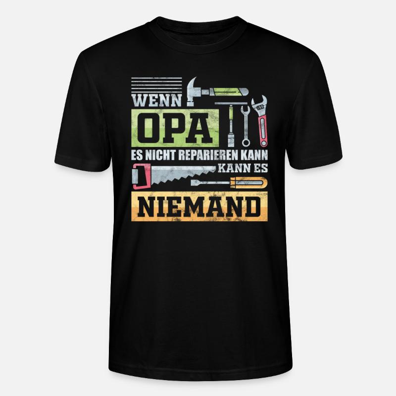 Opa Hobby Geschenk - Stanley/Stella Unisex Bio-T-Shirt CRAFTER - Schwarz