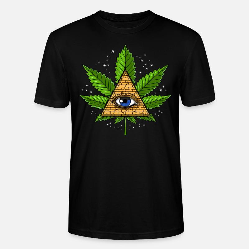 Unkraut Blatt Illuminati Pyramide - Stanley/Stella Unisex Bio-T-Shirt CRAFTER - Schwarz