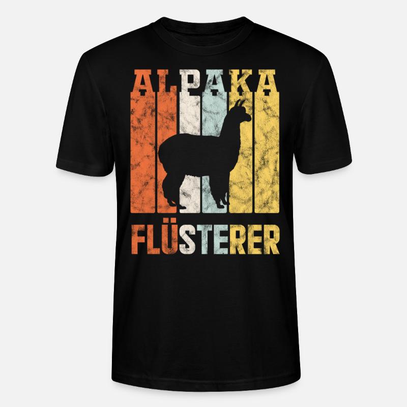 Alpaka Flüsterer Tier Geschenk - Stanley/Stella Unisex Bio-T-Shirt CRAFTER - Schwarz