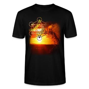 sacred geometry - Stanley/Stella CRAFTER Unisex Organic T-Shirt - black - Front - Alina (178cm) & Michal (187cm)