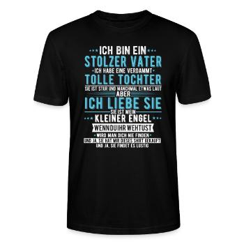 Ich bin ein stolzer Vater einer tollen Tochter - Stanley/Stella Unisex Bio-T-Shirt CRAFTER - Schwarz - Vorne - Alina (178cm) & Michal (187cm)