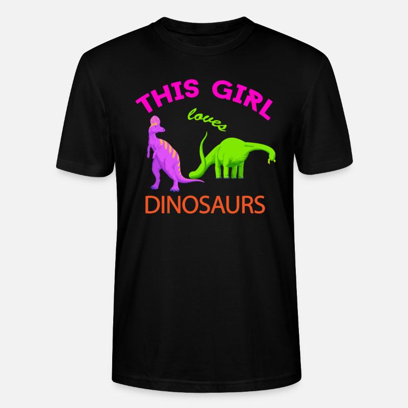 Dieses Mädchen liebt Dinosaurier - Stanley/Stella Unisex Bio-T-Shirt CRAFTER - Schwarz