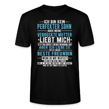 Ich bin kein perfekter Sohn - Stanley/Stella Unisex Bio-T-Shirt CRAFTER - Schwarz - Vorne - Alina (178cm) & Michal (187cm)