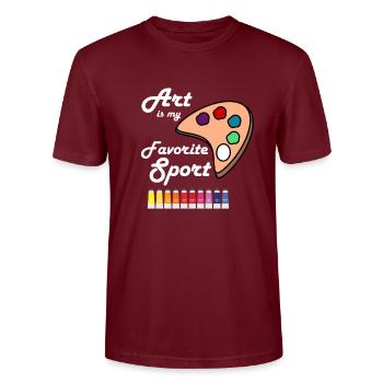 Kunstlehrer Künstler - Stanley/Stella Unisex Bio-T-Shirt CRAFTER - Burgunderrot - Vorne - Alina (178cm) & Michal (187cm)