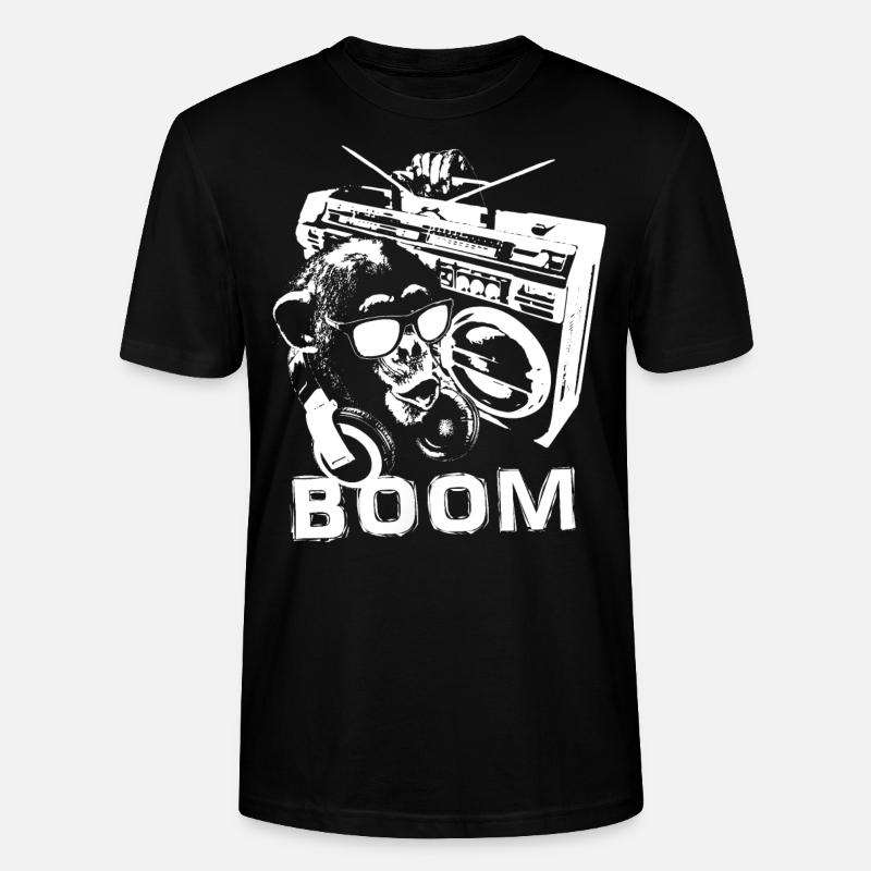 White Monkey Boombox - Stanley/Stella Unisex Bio-T-Shirt CRAFTER - Schwarz