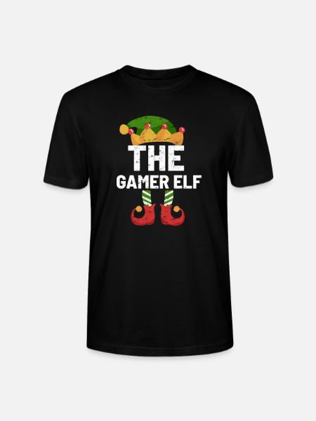 Christmas Gamer Elf - Stanley/Stella CRAFTER Unisex Organic T-Shirt - black