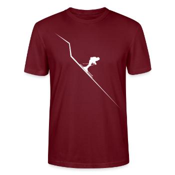 Cadeau skieur ski alpin freeski - T-shirt bio CRAFTER Stanley Stella Unisexe - bordeaux - Devant - Alina (178cm) & Michal (187cm)