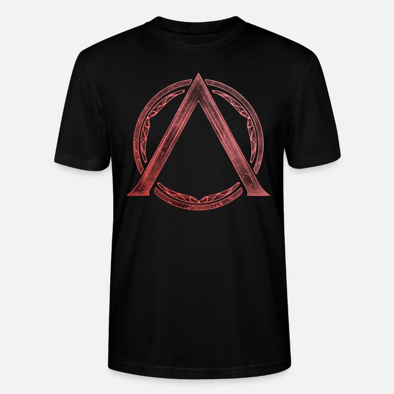 Sparta Lambda Symbol Feuerrot - Stanley/Stella Unisex Bio-T-Shirt CRAFTER - Schwarz