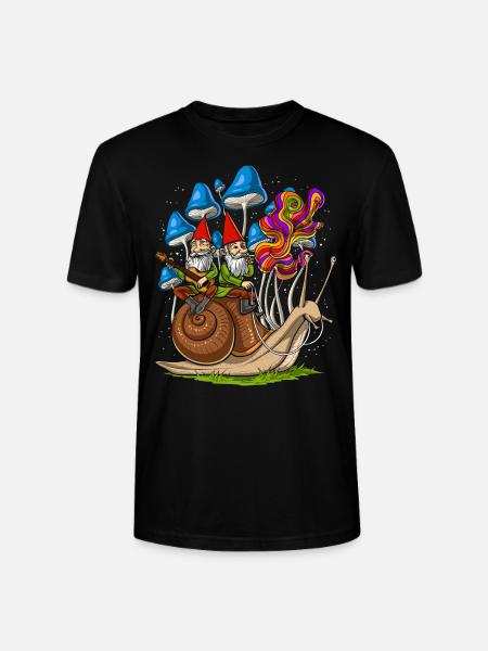 Champignons escargots gnomes - T-shirt bio CRAFTER Stanley Stella Unisexe - noir