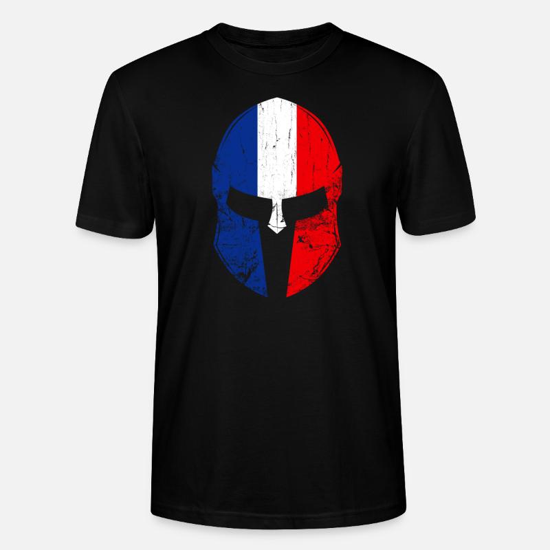 France Drapeau français - T-shirt bio CRAFTER Stanley Stella Unisexe - noir