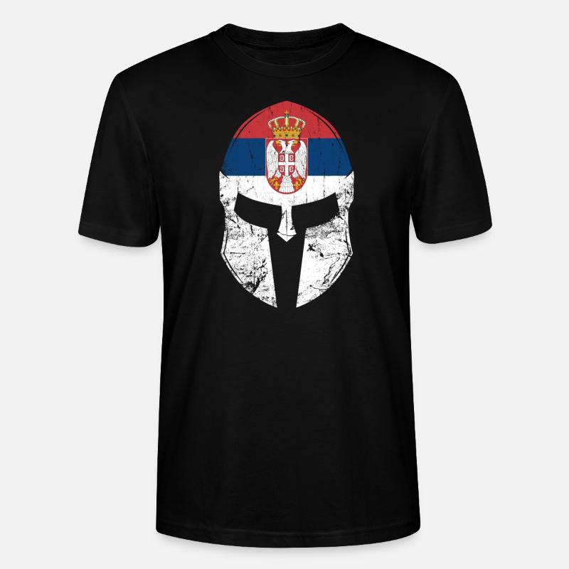 Serbien Serbische Flagge - Stanley/Stella Unisex Bio-T-Shirt CRAFTER - Schwarz