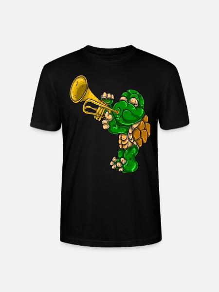 Turtle musician trumpet - Stanley/Stella CRAFTER Unisex Organic T-Shirt - black