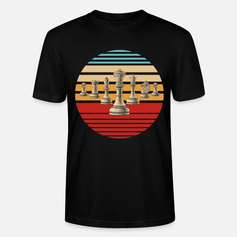 Retro Schach Schachfigur - Stanley/Stella Unisex Bio-T-Shirt CRAFTER - Schwarz