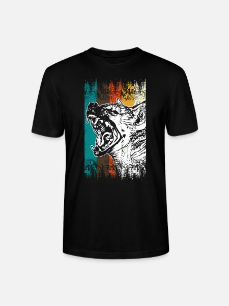 Retro Hyäne Afrika - Stanley/Stella Unisex Bio-T-Shirt CRAFTER - Schwarz