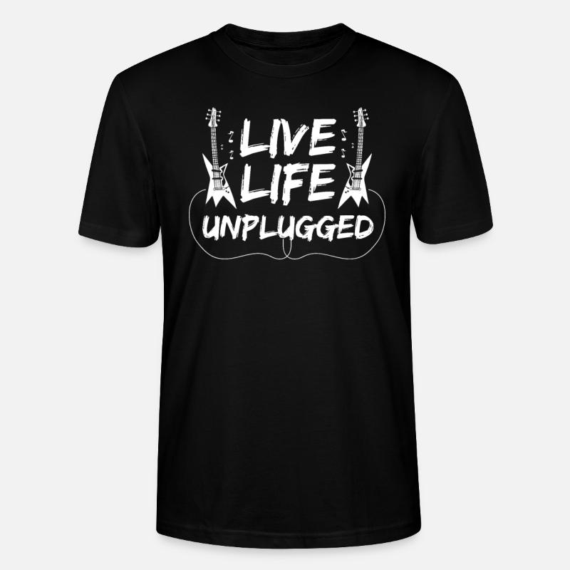 Live unplugged - Stanley/Stella Unisex Bio-T-Shirt CRAFTER - Schwarz