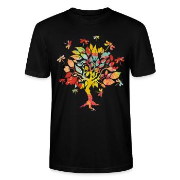 Libelle Tier Insekt - Stanley/Stella Unisex Bio-T-Shirt CRAFTER - Schwarz - Vorne - Alina (178cm) & Michal (187cm)