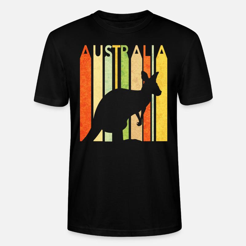 Känguru Retro - Stanley/Stella Unisex Bio-T-Shirt CRAFTER - Schwarz